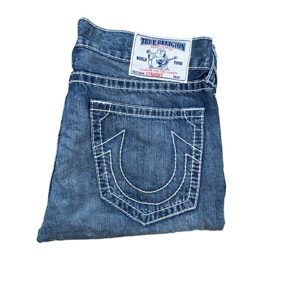 Vintage True Religion Jeans Size 36 STRAIGHT Blue - Picture 3 of 6